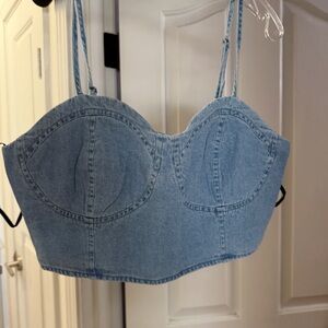 Forever 21 Light Blue Denim Crop Top